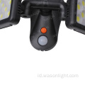 Wason Security Solar Lights Outdoor 1000 Lumens 6500K Wide Disesuaikan 3 Mode Waterproof IP65 Lampu Dinding Sensor Gerakan Nirkabel